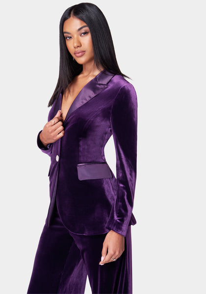 Ladies purple store velvet jacket