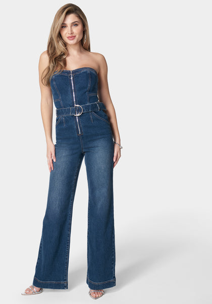 Bebe Chambray Denim Jumpsuit Size XS purchases