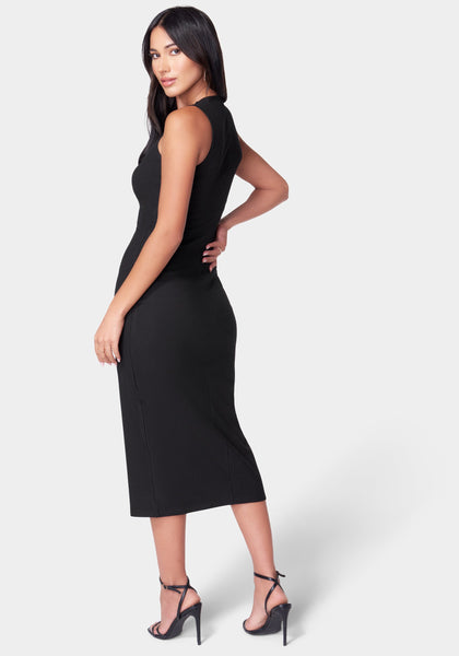 Rib Sleeveless Midi Dress