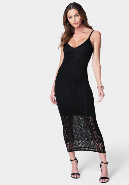 Bebe Black Beige purchases Iconic Lace V-Neck Dress Medium