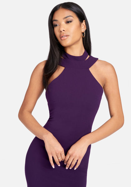 Halter Neck Bodycon Midi Dress