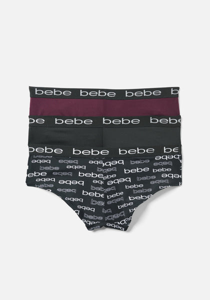 bebe Womens Multi Pack Elastic Waist Boyshort Panties, Lt. Rouge, Medium :  : Clothing, Shoes & Accessories