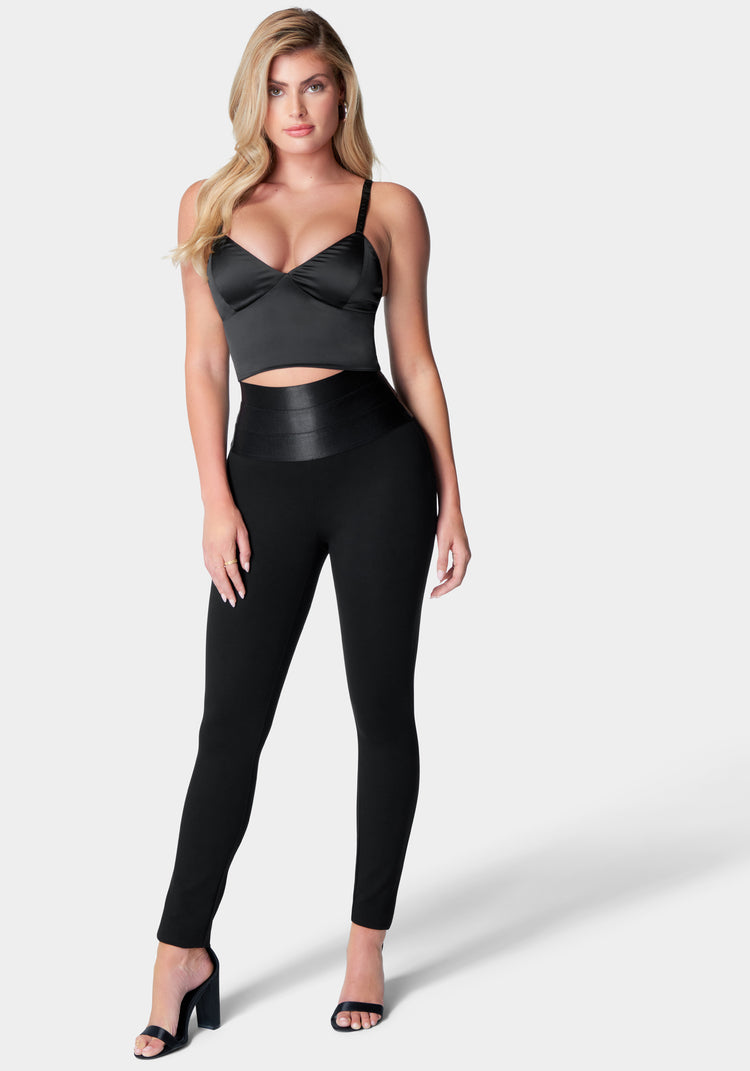 Plus Oh So Luxe High Waist Contrast Stitching Leggings with Side Pocke –  Stretch Is Comfort