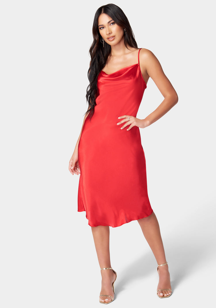 Chrissy Teigen Red Slip Dress on Jimmy Fallon | POPSUGAR Fashion UK