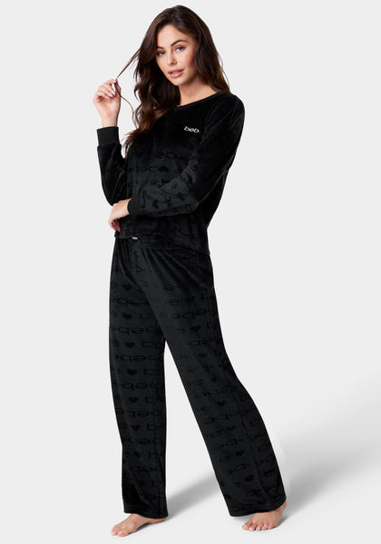 Black outlet velour pajamas