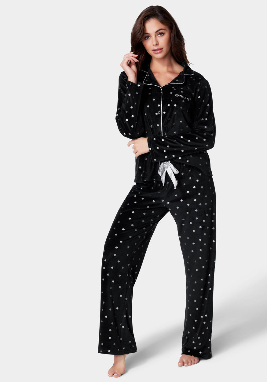 bebe Womens Pajama Sets Logo Print, Notch Collar Pajama Top and Pajama Pants,  Plus Size Pajamas for Women (Black, 1X) at  Women's Clothing store