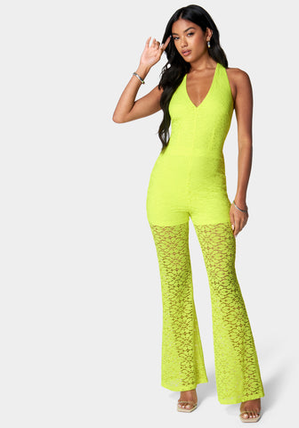 Halter Lace Jumpsuit bebe