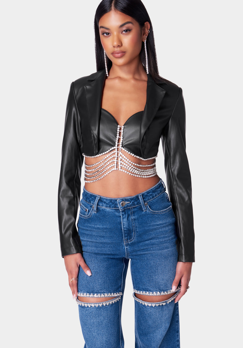 Bebe fashion leather jacket