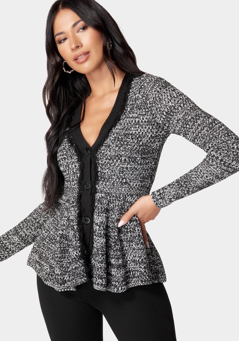 Black peplum sweater best sale