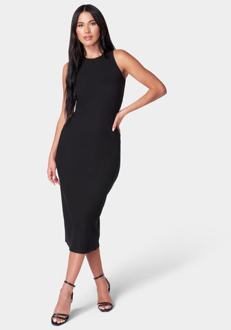 Rib Sleeveless Midi Dress