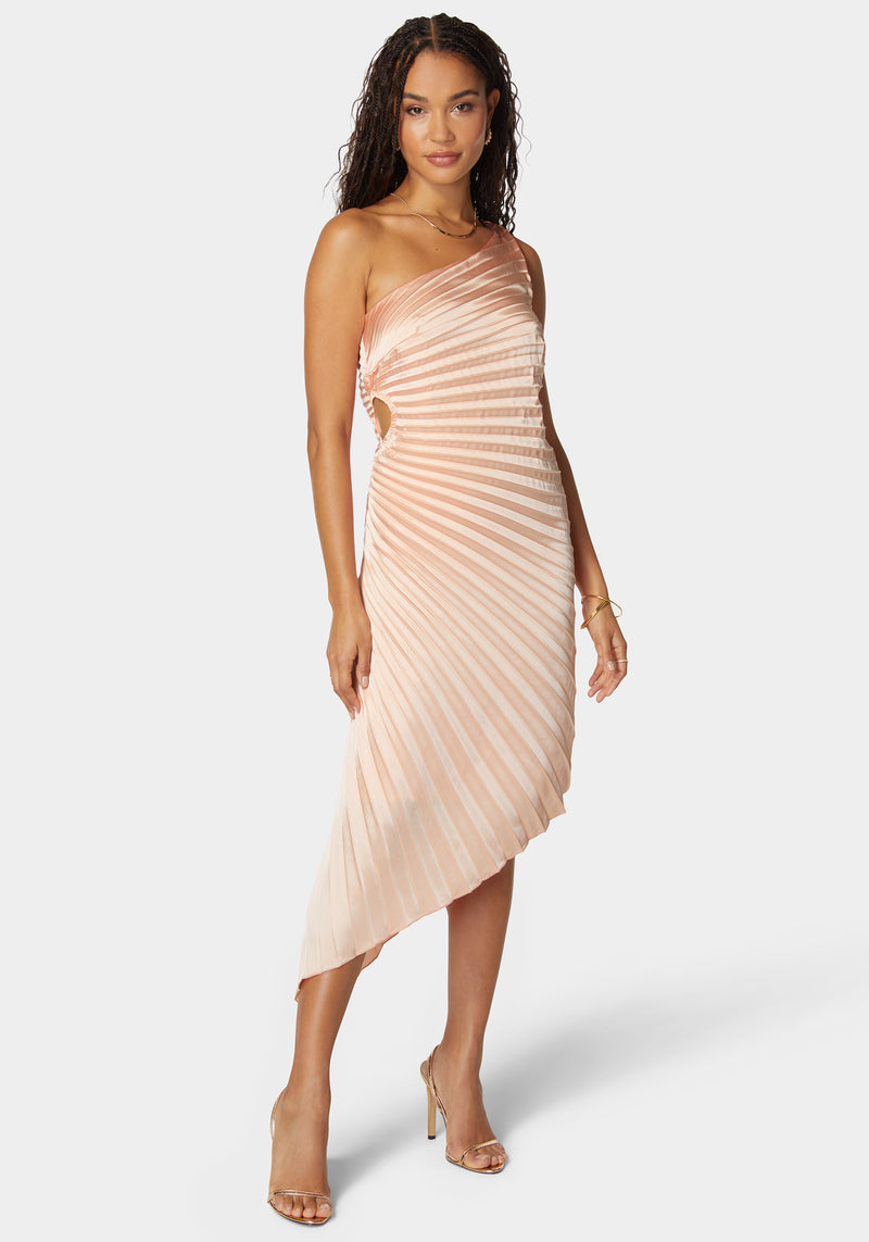 Peach one shoulder dress best sale