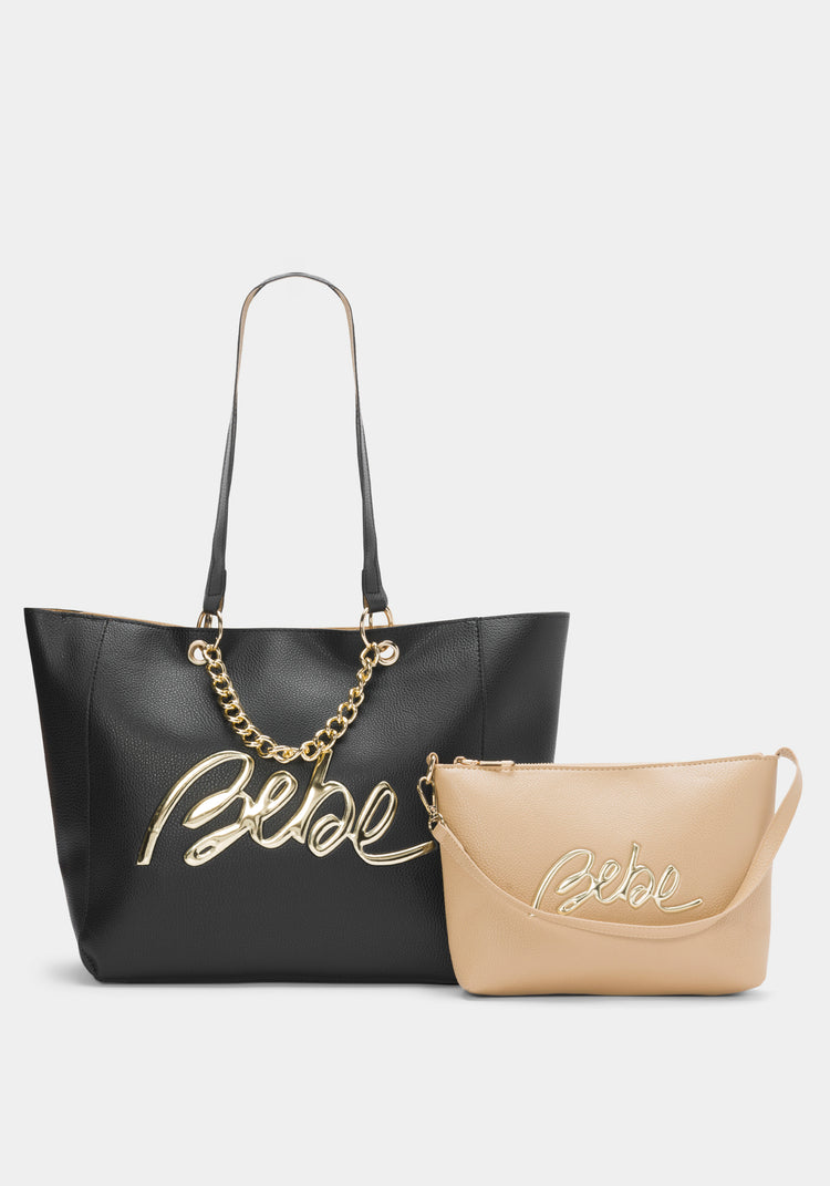 Bebe black tote bag best sale