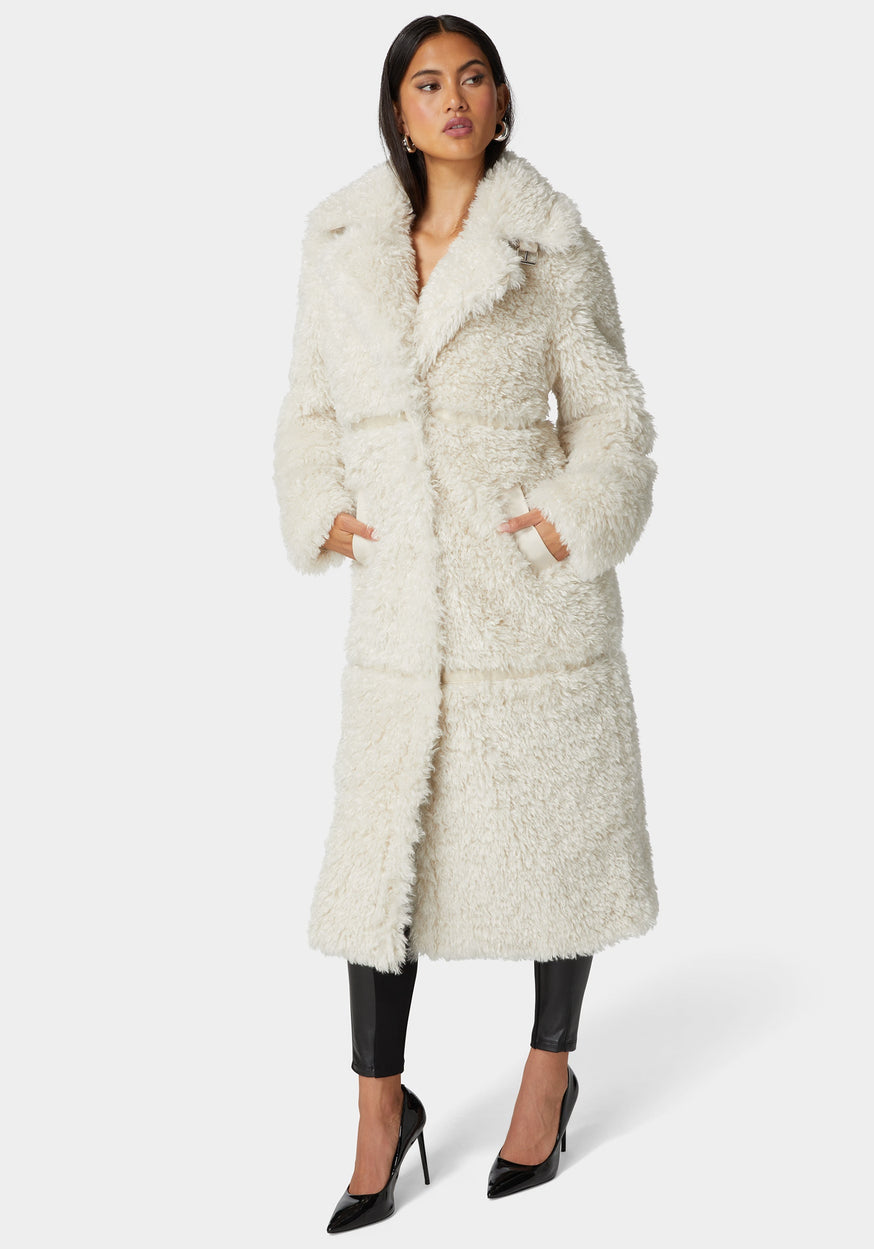 Bebe saving Sleeveless Trench Coat Off White