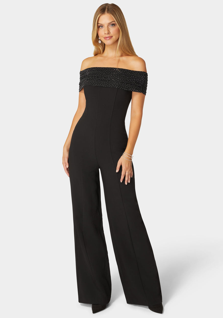 Bebe Festival Fringe - popular Trim jumpsuit creat a sleek silhouette in this irresisti