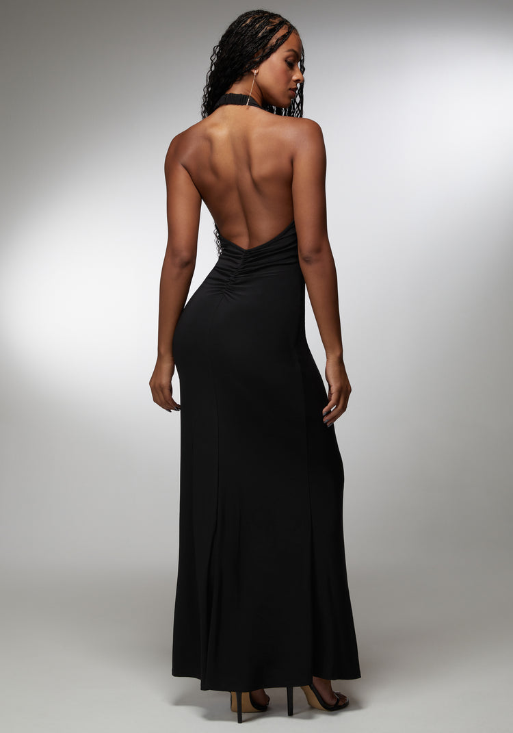 Plunge Neck Maxi With Body Chain