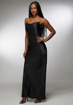 Satin Maxi With Gold Chain Straps