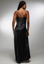 Satin Maxi With Gold Chain Straps