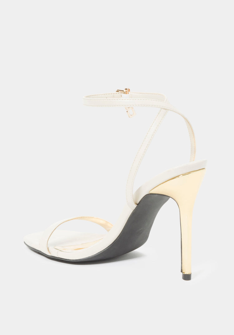 Cream barely there heels best sale