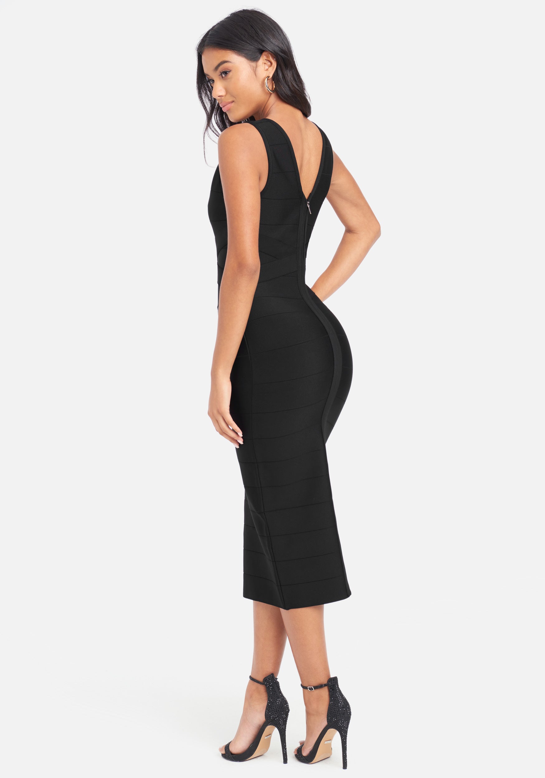 Bandage Midi Dress | bebe