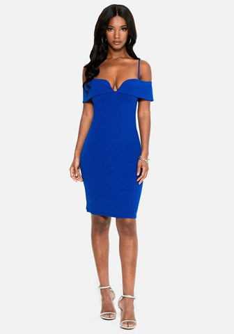 Off Shoulder Sweetheart Dress | bebe