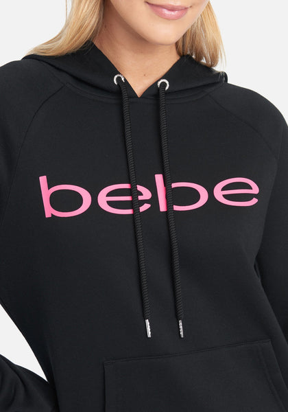 Bebe Sport Women Jacket Rhinestone Studded Logo Hoodie Sweatshirt