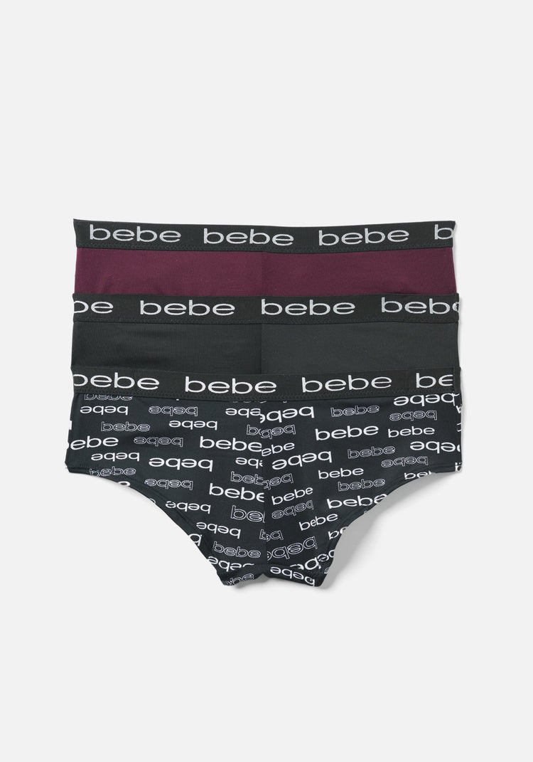 bebe Girls Underwear- 10 Pack 100% Cotton Bikini Briefs (S-L