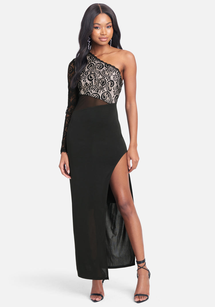 Bebe One Shoulder Black Dress