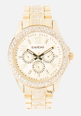 Bebe 1506 Women Watch Gold Sparkle - YouTube