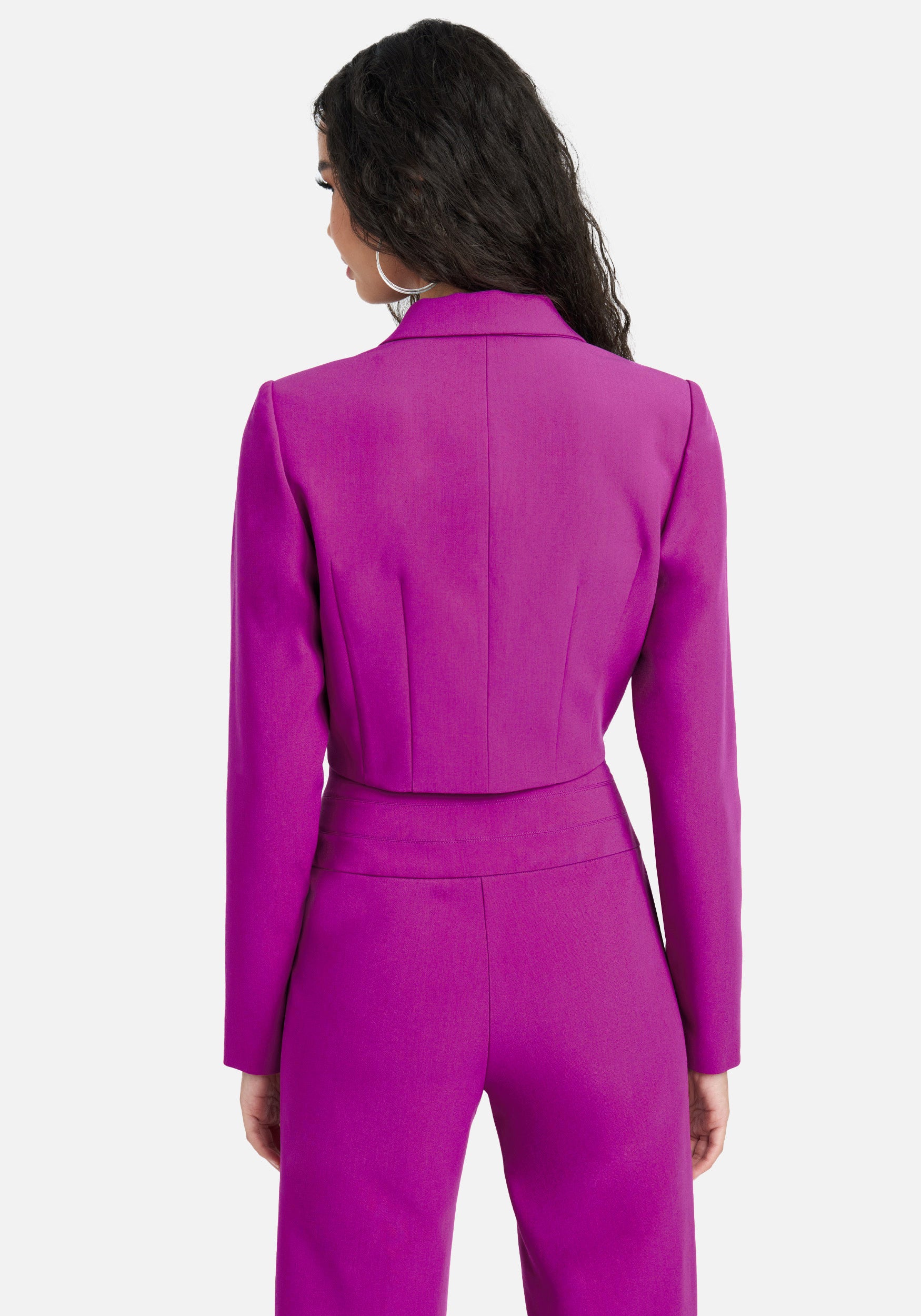 Satin One Button Tailored Jacket | bebe