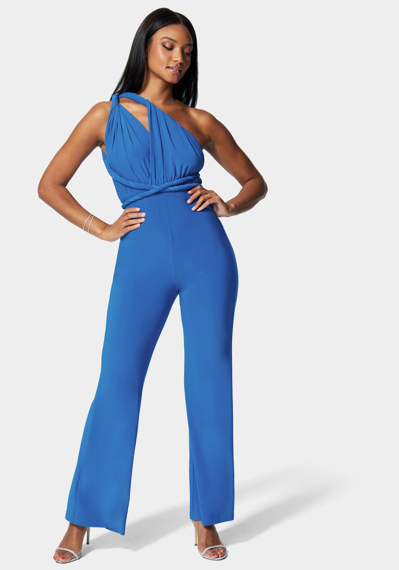 Bebe sales blue jumpsuit