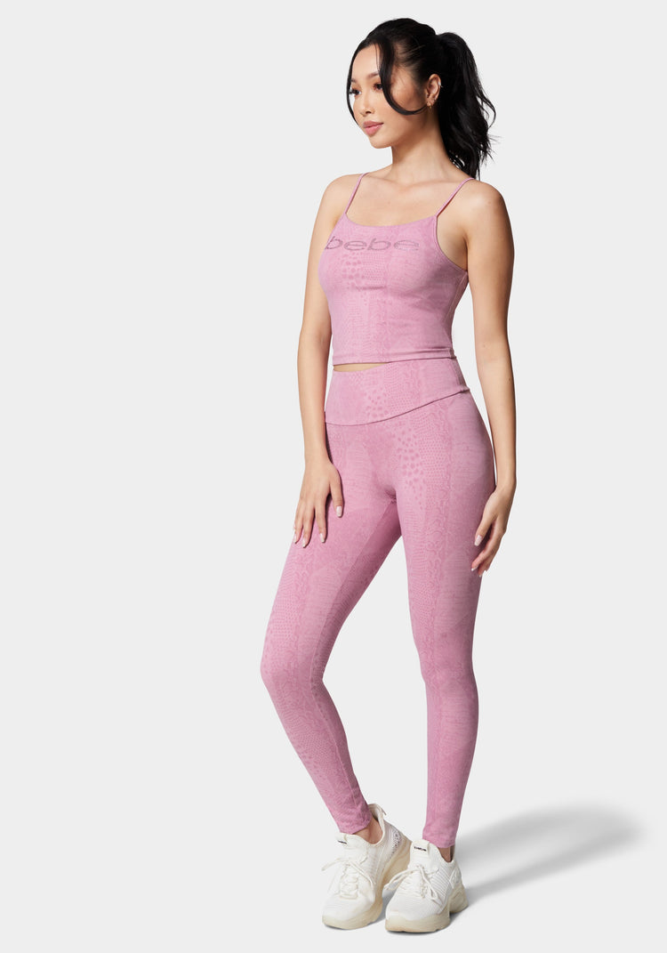 Baby Pink Contrast Stitch Legging, Trousers