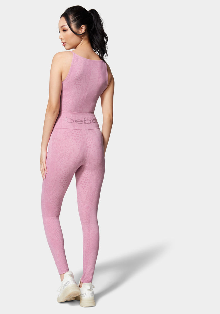 Soogs Body Care  White Leggings With Pockets Pink Logo
