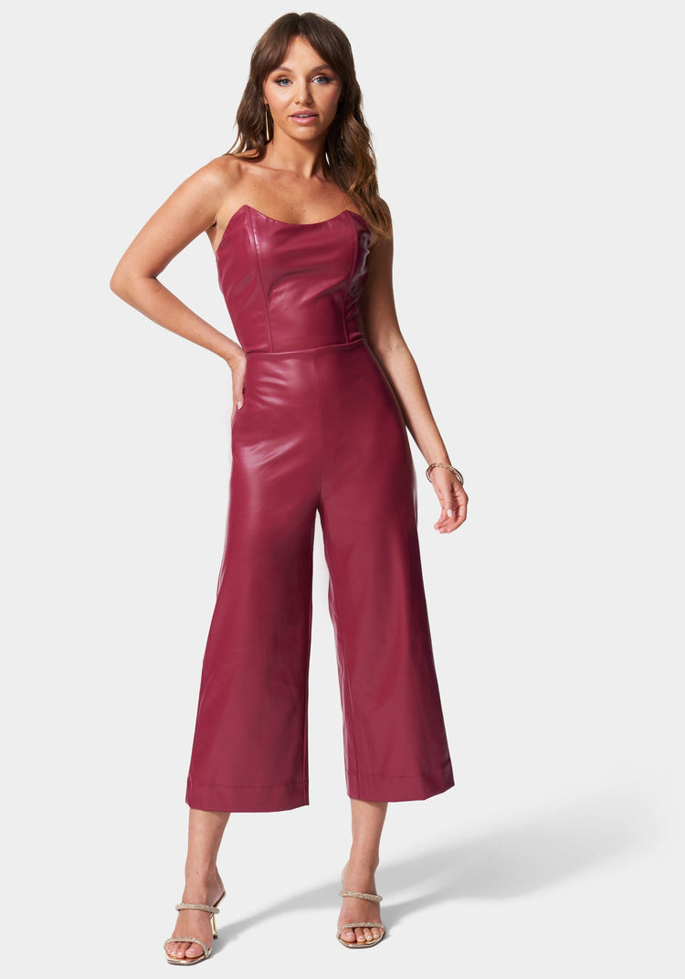 Peach Belted Frill Culotte Jumpsuit, Womens Jumpsuits