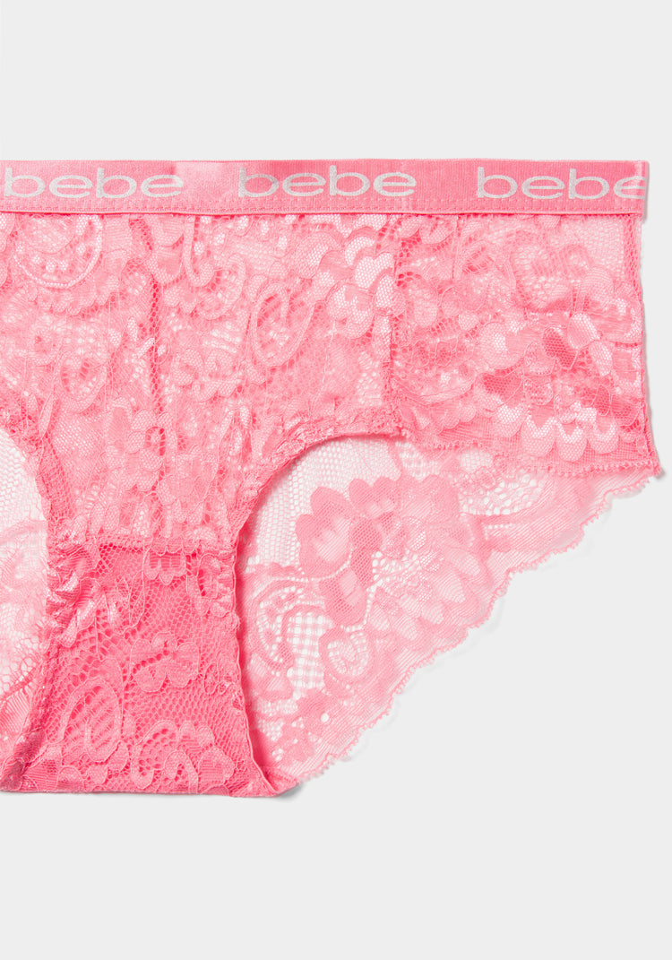 NEW BEBE Women's Hipster Underwear Panties 5-Pair Cotton Blend Stretch S M  L XL