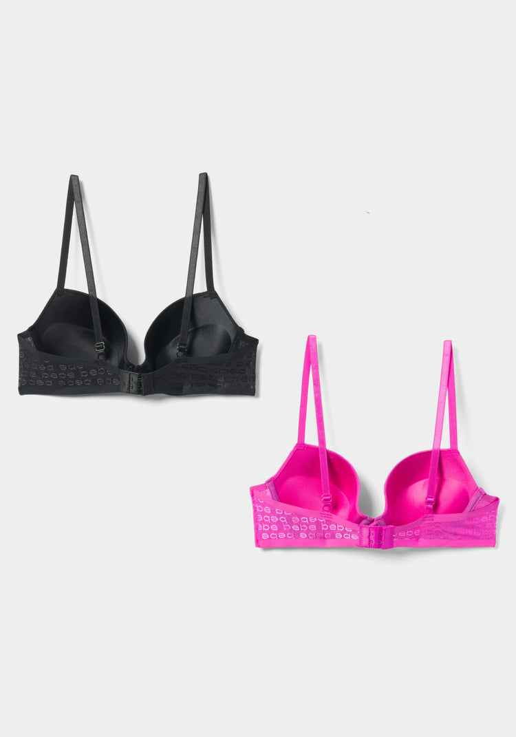  Victorias Secret Pink Wear Everywhere Push-Up Bra 36C Black  Mini Logo
