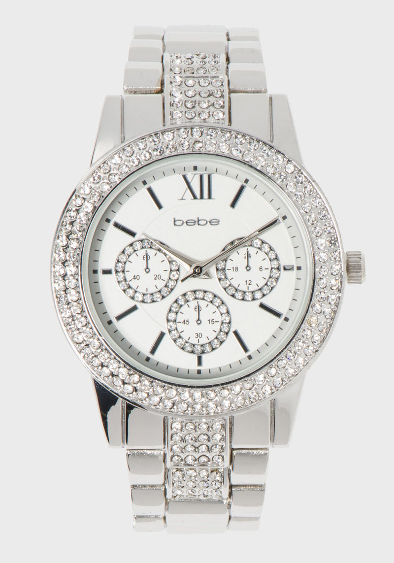 Silver Crystal Bezel Watch bebe